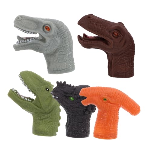 KOMBIUDA 5st Dinosaurier-fingerpuppe Puppenspielzeug Zum Geschichtenerzählen Entzückende Fingerpuppen Fingerspielzeug Für Kleinkinder Fingerpuppen in Dinosaurierform Weiches Gummi von KOMBIUDA