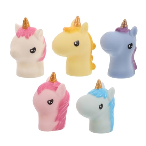 KOMBIUDA 5 stücke Mini Einhorn Puppet Handpuppen für Jungen und Mädchen Gummi Tier Modell Bad Zeit Party Favor Spielzeug von KOMBIUDA