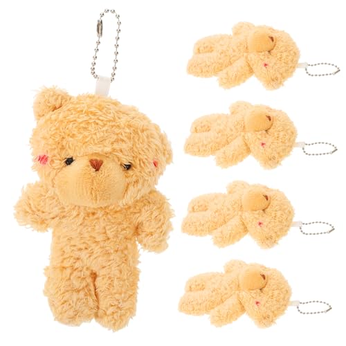 KOMBIUDA 5st Teddybär Stofftier Mini-bär-taschenanhänger Minibären Zum Basteln Kleiner Bär Als Schlüsselanhänger Geschenkbär Schlüsselanhänger Plüschbärenfigur Brown Pp Baumwolle von KOMBIUDA