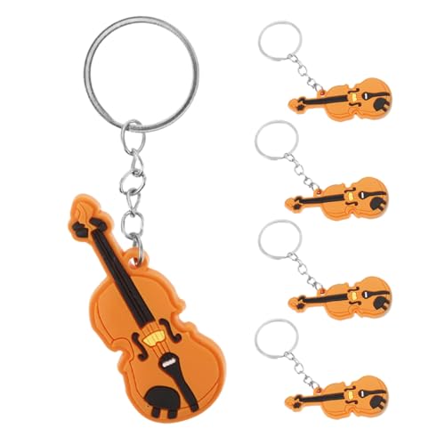 KOMBIUDA 5st Zubehör Für Violine Schlüsselanhänger Musik Geldbeutel-anhänger Geigen-hängedekoration Taschendekore Zum Aufhängen Handtaschenanhänger Zinklegierung Orange von KOMBIUDA