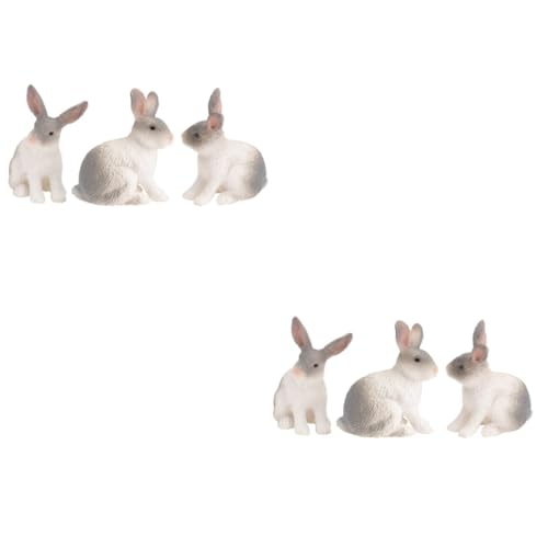 KOMBIUDA 6 STK Kaninchen Dekorative Ornamente Miniaturspielzeug Desktop-Spielzeug Süßes Tiermodell Mini-hase-Modell Kinder Dekor Mini-Osterhase Tierspielzeug Für Kinder Hasenfigur Grey von KOMBIUDA