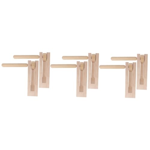 KOMBIUDA 6 STK Resonanzboden Ratschengeräuschemacher Partygeschenke für Krachmacher Pfeife Holz ratsche kinderinstrumente Musikinstrument traditionelles Matraca-Spielzeug hölzern Beige von KOMBIUDA