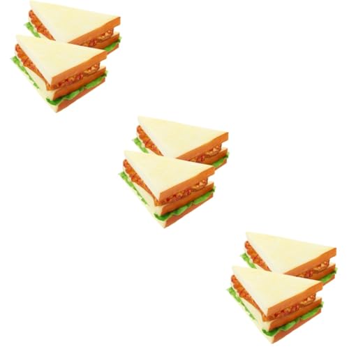 KOMBIUDA 6 STK Sandwich-Modell Gefälschte Burger-Requisiten Simuliertes Sandwich-dekor Realistisches Display-Essen Sandwich-stütze Sandwich-Sandwich Simulation Essen Gefälschter Taco Pu von KOMBIUDA