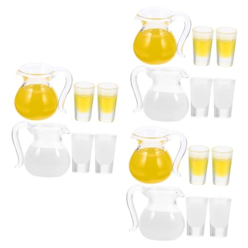 KOMBIUDA 6 Sätze Miniatur-saftglaskrug Mini-saft Mini-Tasse Miniaturbecher Miniatur-hausaccessoires Puppenhausminiaturen Krug Für Puppenhaus Mini Wasserkocher Puppenstubenkrug Harz von KOMBIUDA