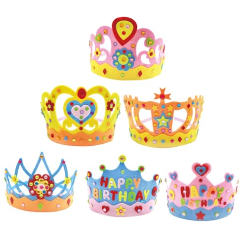 KOMBIUDA 6 Satz Kronenhut selber machen Krone für Mädchen Goldener Geburtstag Kinderkrone kinder geburtstagskrone DIY Geburtstagskrone mitbringsel kindergeburtstag Krone Tiara DIY Bastelset von KOMBIUDA