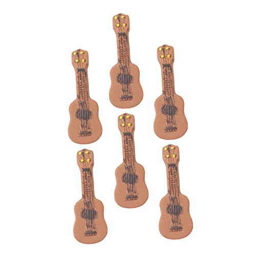 KOMBIUDA 6 Stück Gitarren Mikrolandschaft Mini E Gitarren Modell Mini Gitarre Miniatur Gitarre Mini Puppenhaus Gitarre Einzigartiges Kleines Gitarrenmodell Gitarre Puppenhaus von KOMBIUDA