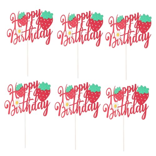 KOMBIUDA 6 Stück Glitzernde Erdbeer Cake Topper Geburtstagsdeko für Mädchen Lebendige Beerendeko Wiederverwendbare Tortendekoration für Fruchtige Partyfeiern KOMBIUDA 6 Stück Glitzernde Erdbeer Cake Topper Geburtstagsdeko für Mädchen Lebendige Beerendeko Wiederverwendbare Tortendekoration für Fruchtige Partyfeiern von KOMBIUDA