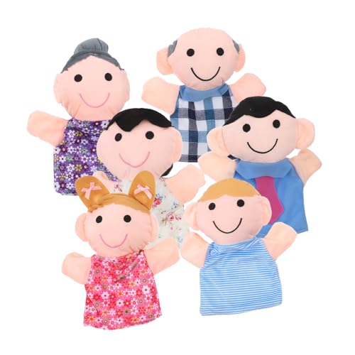 KOMBIUDA 6 Stück Handpuppen Plüschpuppen Puppenfamilie Puppen Für Familienhandpuppe Kleine Puppen Familienpuppen Kinderpuppen Puppentheater Puppen Für Kleinkinder 2 4 Jahre Stoff von KOMBIUDA