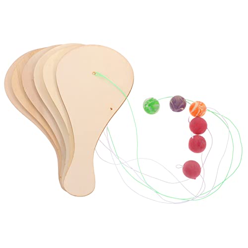 KOMBIUDA 6er Set Paddle Ball Für DIY Holzschläger Für Kreative Mal Und Bastelprojekte Ideal Für Drinnen Und Draußen Ballfarbe Zufällig von KOMBIUDA