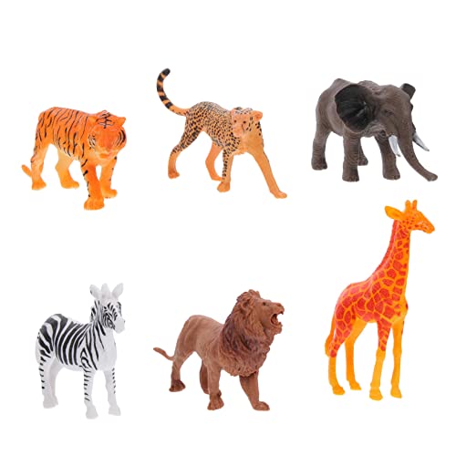 KOMBIUDA 6 Stück Simulation Tiermodell Das Tier Tiere Wildtiere Tiermodell Tierfiguren Tierstatue Desktop Tierdekor Winzige Tierfiguren Schulzubehör Vinyl von KOMBIUDA