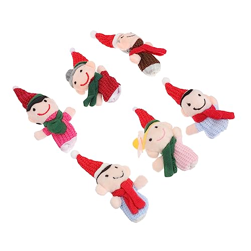 KOMBIUDA 6 Teiliges Familien Handpuppen Set Tragbare Elfen Fingerpuppen Bohnen Drehwürfel Weihnachts Handpuppen Set Netzteil Für Tätowiermaschinen Aufbewahrungs Organizer Für von KOMBIUDA