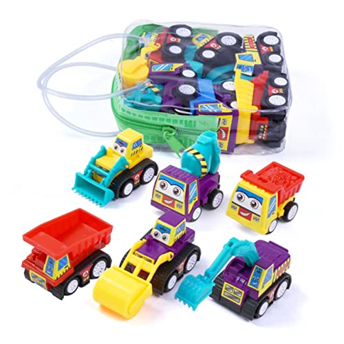 KOMBIUDA 6 Teiliges Mini Spielzeugauto Set Mit Reibungsantrieb Technische Fahrzeuge Für Kleinkinder Inkl Bagger Planierraupe Muldenkipper Betonmischer Straßenwalze von KOMBIUDA