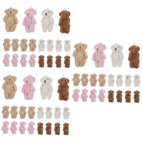 KOMBIUDA Teddybären Klein 60 STK Mini-plüschbär Sammlerstücke Stofftiere Plush Schlüsselkette Soft Toy Weicher Kleiner Bär Mini-kuschelbär Miniaturbären Für Die Babyparty Kleine Bären Pp Baumwolle von KOMBIUDA