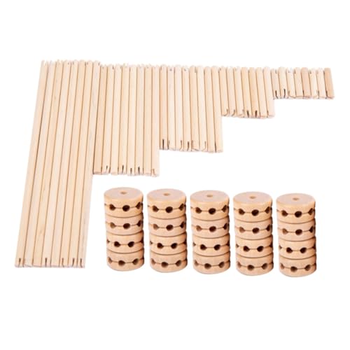 KOMBIUDA 60 Teiliges Holzspielzeug Set Für Bausatz Für Frühe Bildung Zusammensteckbare Bauklötze Für Kleinkinder Pädagogisches Für Kreative Entwicklung Und Spielspaß von KOMBIUDA