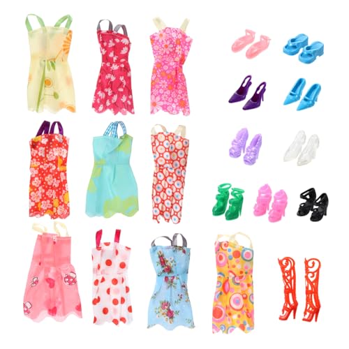 KOMBIUDA 60St Puppe verkleiden Sich Spielzeug Mini-Spielzeug Puppenpartykleid Zubehör für Puppenkostüme Minipuppenschuhe Puppen Set puppenkleidung Puppenkleider Puppenrock Plastik von KOMBIUDA