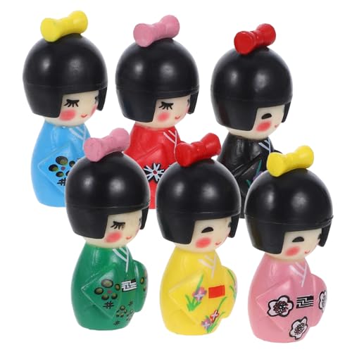 KOMBIUDA 6St Kimono-Puppenschmuck Terrarium Miniatur Babytrage Besonders Figur Puppen kinderpuppe Kinderspielzeug japanische Puppendekoration traditionelle Puppe PVC von KOMBIUDA