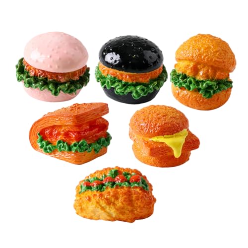 KOMBIUDA 6St Mikro-Landschaftsmodell Spielzeug Burger-Modell Miniatur-Essen kleines Hamburgermodell künstliche Nahrung Künstliches Burgermodell Mini-Ornamente Zuhause Requisiten Harz von KOMBIUDA