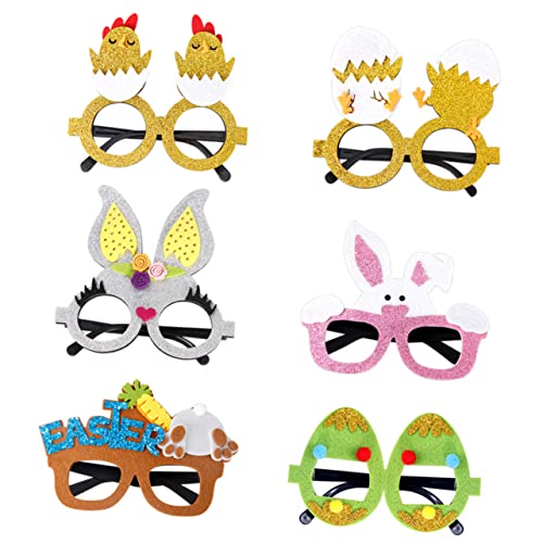 KOMBIUDA 6St Ostern Brillengestell Dekorationsset LED-Brille Partyzubehör klare Gläser easter decoration Osterfest Dekoration bezaubernde Sonnenbrille für lustige ostergläser Plastik von KOMBIUDA