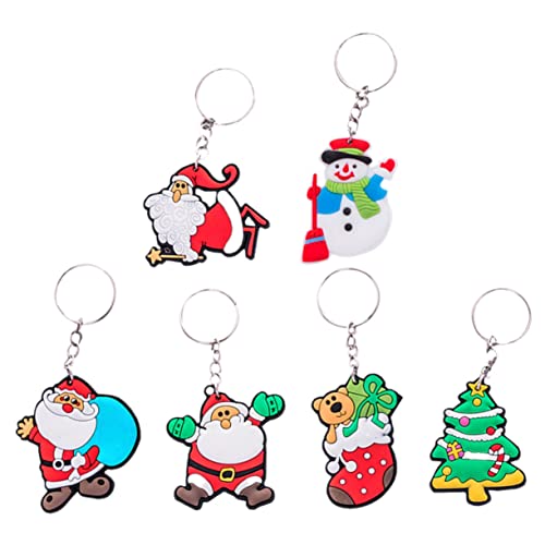 KOMBIUDA 6pcs Christmas Theme Keychain Schöne Schlüsselring Schultasche Dekorative Anhänger von KOMBIUDA