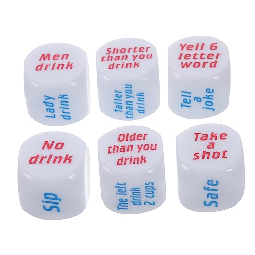 KOMBIUDA 6pcs Dinking Games Dices Acryl -getränke Würfelspiele Requisiten Für Bar Pub Ktv von KOMBIUDA