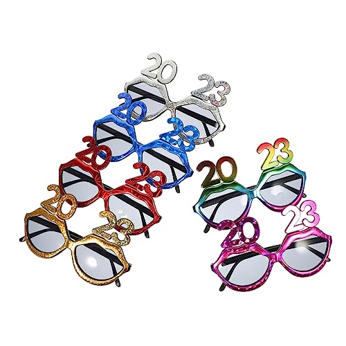 KOMBIUDA 6st 2023 Digitale Brille Silvester Brille Neujahrsbrille Brille Für Erwachsene Bulk-sonnenbrille Neuheitsbrille Coole Sonnenbrille Partyzubehör Für Erwachsene Lustige Brille Stk von KOMBIUDA