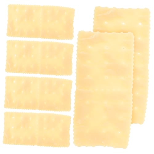 KOMBIUDA 6st Emulation Cookies Gefälschter Keks Realistisch Gebäck Realistischer Gefälschter Keks Cookie-Modell Für Die Anzeige Lebensechte Cookie-Fotografie-Requisiten Yellow PVC von KOMBIUDA