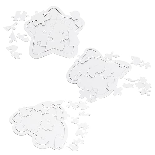 KOMBIUDA 6st Puzzle Leere Rätsel Für Kinder Leere Rätsel Zum Zeichnen Spielzeuge Kinderspielzeug Auto-rätsel Leere Autorätsel Leere Cartoon-Kind-rätsel Papier Weiß von KOMBIUDA