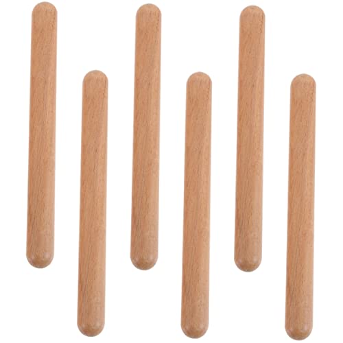 KOMBIUDA 6st Stock Für Musikinstrumente Rhythmus-Sticks Kinderspielzeug Kinder Trommelstock Trommelstöcke Pädagogische Musikalische Rhythmusschläger Für Kinder Holz von KOMBIUDA