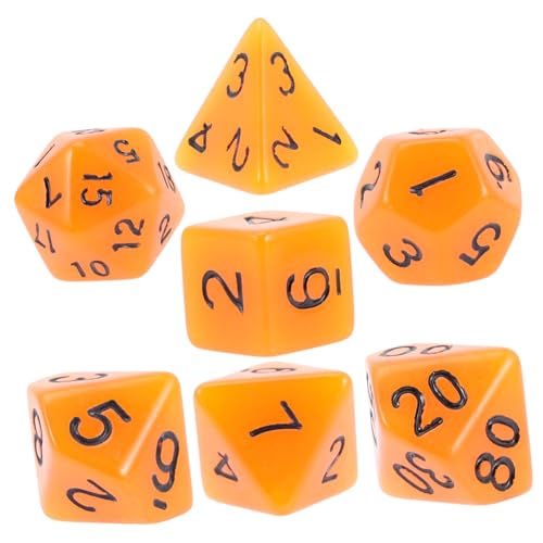 KOMBIUDA 7 STK Leuchtende Würfel Würfelspiele Würfel-gastgeschenke Polyedrische Würfel Masse Tischwürfel Mehrseitige Spielwürfel Rollenspiel Würfel RPG-Spiel Würfel Farbige Würfel Plastik von KOMBIUDA