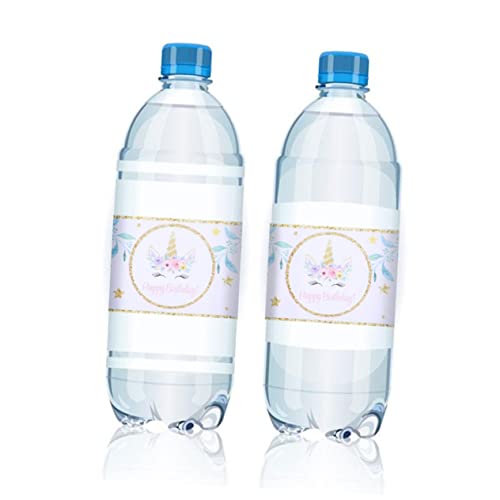 KOMBIUDA 72St Einhorn-Gastgeschenke Wasserflasche Partyzubehör für Pferde armbänder für Kinder weihnachtsdeko Einhorn-Aufkleber Einhorn-Partyzubehör Dreifarbig Aufkleber für Flaschen von KOMBIUDA