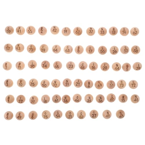KOMBIUDA 75 Stück Bingo Holzkugeln Nummerierte Kugeln für Partys und Spiele Leicht und Tragbar aus Massivem Holz für Familienfeiern und Bildungsaktivitäten KOMBIUDA 75 Stück Bingo Holzkugeln Nummerierte Kugeln für Partys und Spiele Leicht und Tragbar aus Massivem Holz für Familienfeiern und Bildungsaktivitäten von KOMBIUDA