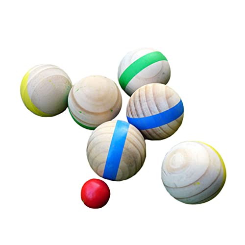 KOMBIUDA 7St Bodenkugel für kinderspielzeug für draußen spielsachen Outdoor Französisches Boccia Boccia-Bälle Bälle Kindersportbälle Boccia Holz von KOMBIUDA