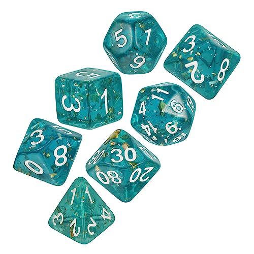 KOMBIUDA 7St aus Acryl lichtwürfel travel Cubes Spielzeugwürfel würfel Brettspiele Zubehör RPG-Brettspielwürfel würfeln Massenspielzeug Acryl Polyederwürfel Blue von KOMBIUDA