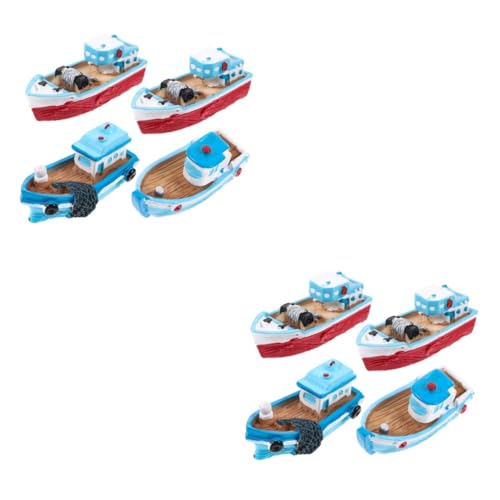 KOMBIUDA 8 STK Fischerbootverzierungen nautisch Ozeandekorationen Mini-Bootsfiguren Miniboot offic cutermesserser Spielzeug Piratenschiff Modell eines Fischereischiffs Desktop-Boot Harz von KOMBIUDA