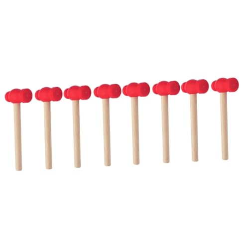 KOMBIUDA 8 STK Holzhammer Musikspielzeug Für Kinder Hammerspielzeug Für Kinder Babydoll-zubehör Für Kleinkinder Kleiner Mini-Hammer Kinderhammer Foto-Prop-Hammer Hammer Reparieren Rot von KOMBIUDA