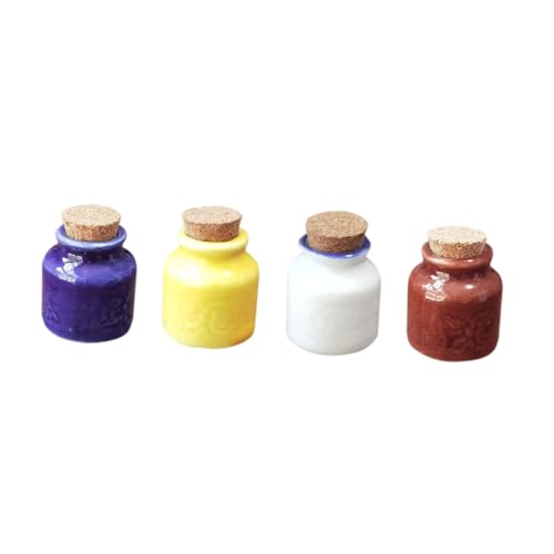 KOMBIUDA 2sets Keramik Topf Decor Tabletop Mini Jar Dekorative Regal Ornament Home Decor Zubehör 4 Stücke * 2 von KOMBIUDA