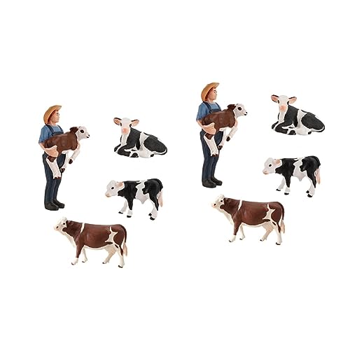 KOMBIUDA 8 STK Simuliertes Vieh Mini-Tiere-Modell Miniatur-Tier-Ornament Tierfigur Kuh Figur Figuren Für Kinder Spielset Mit Nutztieren Bauernhoftier Sammlerspielzeug Für Nutztiere PVC von KOMBIUDA