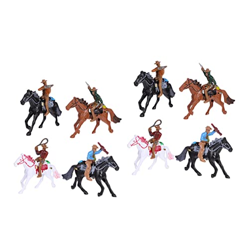 KOMBIUDA 8 Stück Cowboy-Reitmodell sankastenspielsachen sammlerstücke Pferde Dekoration Spielfiguren Kindergeburtstag Dekoration menschliche Mikromodelle Simulationsmodelle Plastik von KOMBIUDA