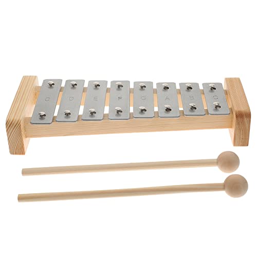 KOMBIUDA 8-ton-grundfarben-aluminiumplatte Kinderspielzeug Klavierinstrument Pädagogisches Schlaginstrument Frühpädagogisches Kind Xylophon Musikalisches Klavier Hölzern von KOMBIUDA