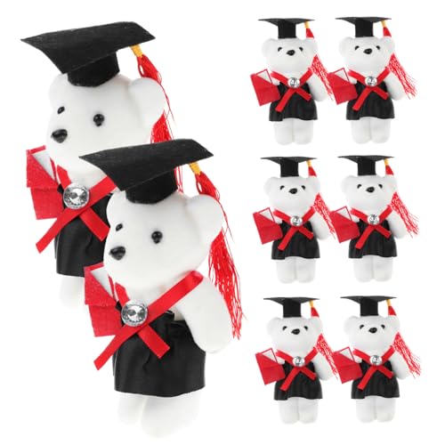 KOMBIUDA 8st Abschlusssaison Dr. Bär Puppe Ornament Blumenstrauß Strauß Abschlussgeschenk Blumenstrauß Bär Puppe Figur Blumenstrauß Abschlussverzierung Abschluss Bär Vlies von KOMBIUDA