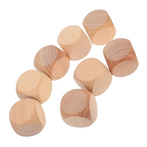 KOMBIUDA 8st Leere Würfel 6-seitige Würfel Leere DIY-würfel Würfelwürfel Partyzubehör DIY-würfel Spielzeugwürfel Würfel Mit Runden Ecken Würfel Zum Valentinstag Spielkartenwürfel Holz Beige von KOMBIUDA