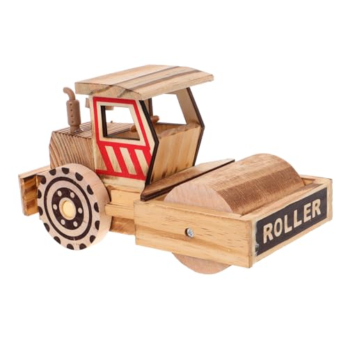 KOMBIUDA Antikes Holzhandwerk Spielzeug Zuhause Roller LKW Statue Roller LKW Figur Kleiner Roller LKW Rollen LKW Modell Roller LKW Dekor Holz Roller LKW Ornament Modell Roller LKW von KOMBIUDA