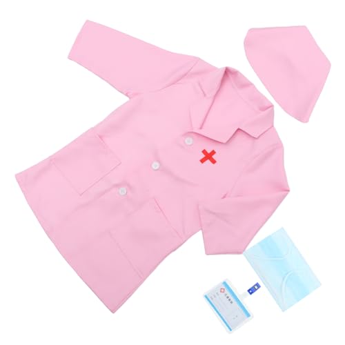 KOMBIUDA Arzt Kostü Set Ärzte Outfit Für Jungen Und ädchen Rollenspiel Verkleidung Arztkittel Und Zubehör Für Kreative Rollenspiele Cosplay Kostü Pink 1 Set von KOMBIUDA