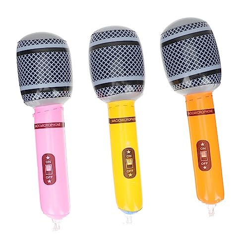 KOMBIUDA Aufblasbares Mikrofon Für 24cm Inflatable Microphone Musikalisches Party Zubehör Ideal Für Musik Themenpartys Und Rock Events von KOMBIUDA