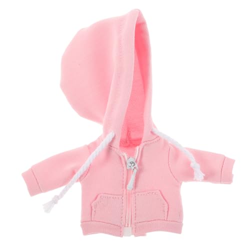 KOMBIUDA 12cm Puppenkleidung Spielen Anziehen Kapuzenpullover Puppe Anziehen Spielzeug Bequemer Stoff Modisches Rosa Outfit von KOMBIUDA