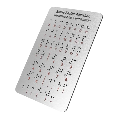 KOMBIUDA Braille-Motherboard Braille schreibtafel Braille-Lerntafel Braille-Bücher Braille-Schreibtafel Unterrichtsmaterialien in Blindenschrift Braille-Übungstafel Rostfreier Stahl Silver von KOMBIUDA