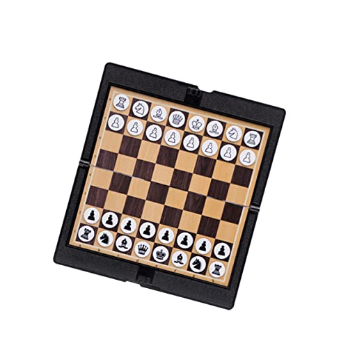 KOMBIUDA Checkers Internationales Schachbrett Schach Geldbörse Tragbares Spiel Backgammon Ludo Schachkette Schach Für Internationales Checkers Schwarz von KOMBIUDA