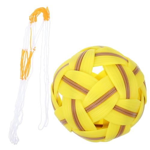 KOMBIUDA Cuju-Kugel aus Kunststoff Spielbälle für kleine Tiere gewebter Spielball Spielzeug für Haustiere Takraw-Ball Vintage Fußballspielzeug Fußballmodell aus Kunststoff Plastik Colorful von KOMBIUDA