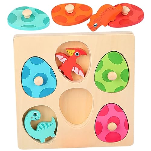 KOMBIUDA Dinosaurier-Puzzle Puzzle kinderpuzzle Children Toys Kid Toys spielsachen für holzsteckpuzzel rätsel Streichholzpuzzle aus Holz hölzern Colorful von KOMBIUDA