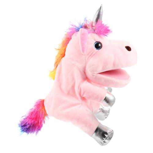 KOMBIUDA Einhorn Handpuppe Einhornpuppe Zum Geschichtenerzählen Handspielzeug Zum Geschichtenerzählen Lebensechte Handpuppe Geschichtenerzählende Einhornpuppe Rosa Pp Baumwolle von KOMBIUDA